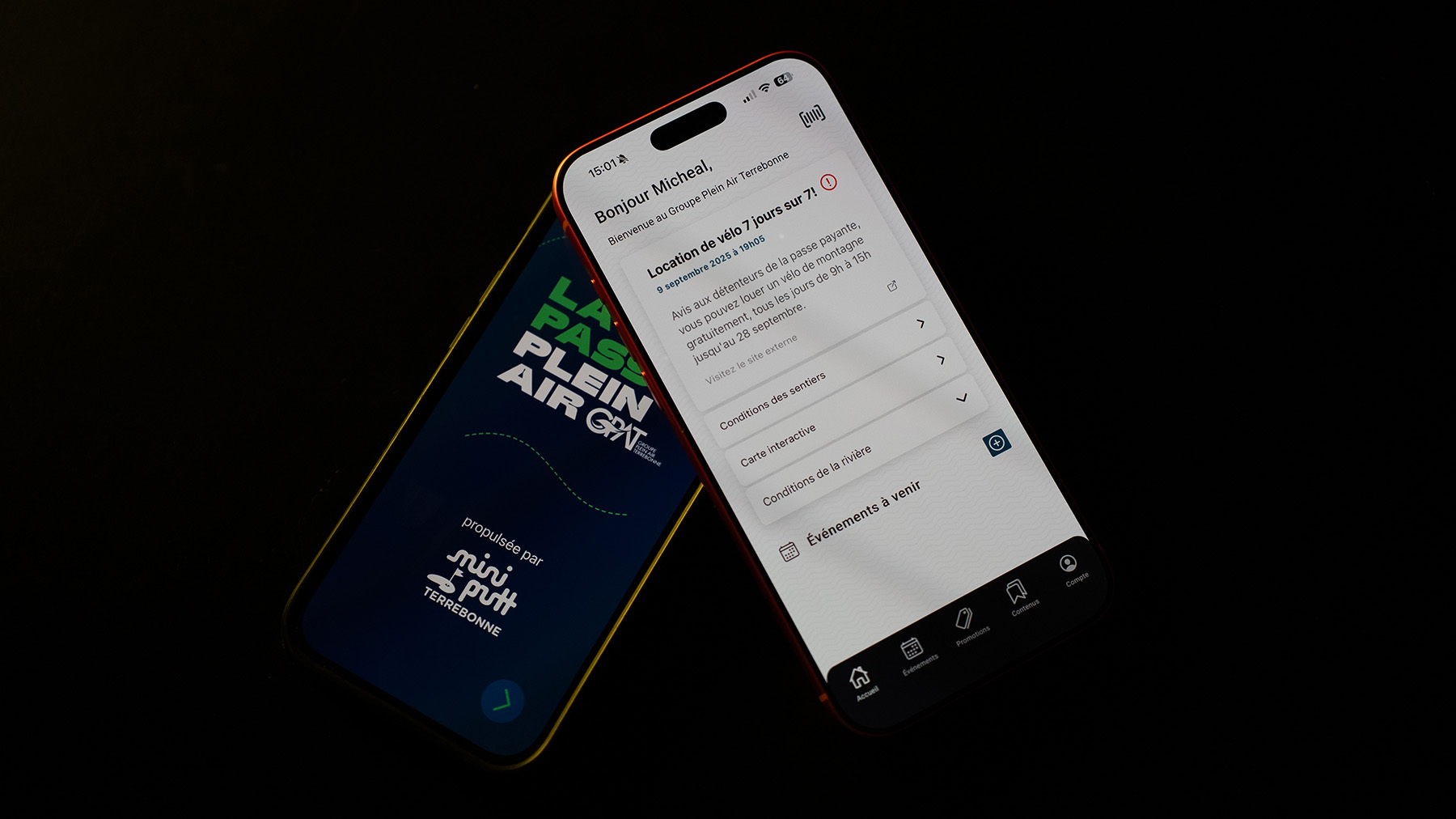 Réalisations LADEV : application mobile La Passe Plein Air conçue pour le Groupe Plein Air Terrebonne