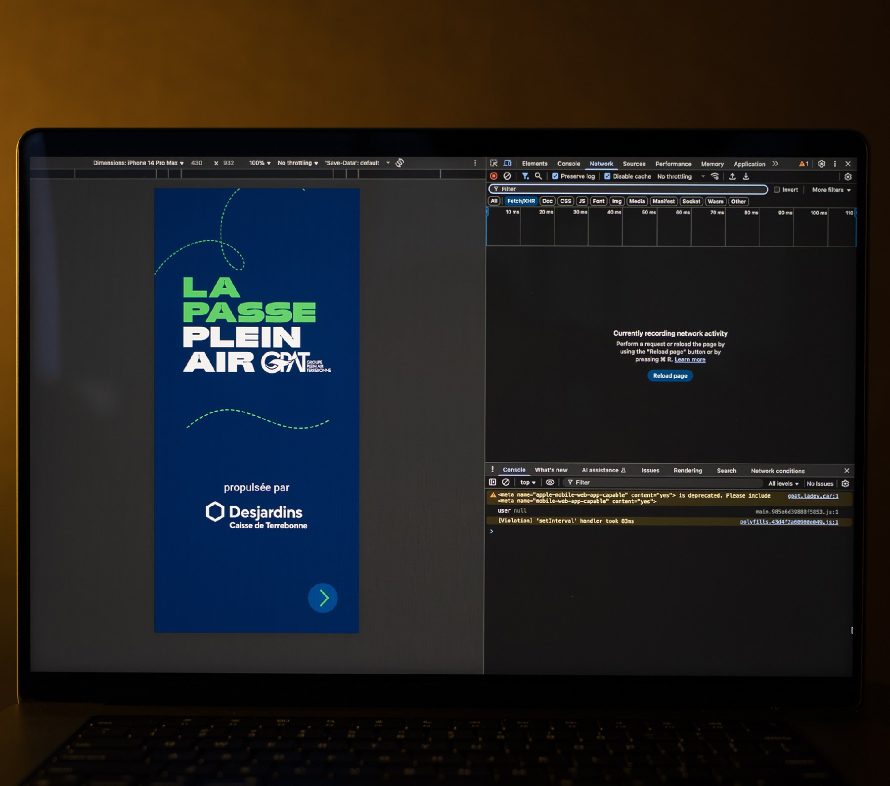 Groupe Plein Air Terrebonne : portail et application La Passe Plein Air conçus par LADEV